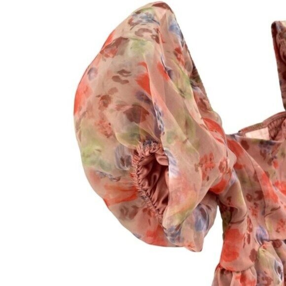 Charmed Hearts Romantic Fairy Puff Sleeve Crop Top Coquette Milkmaid - Picture 5 of 11